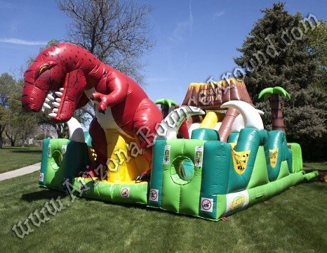 Jurassic Themed Inflatable Obstacle Course Rental Phoenix Arizona